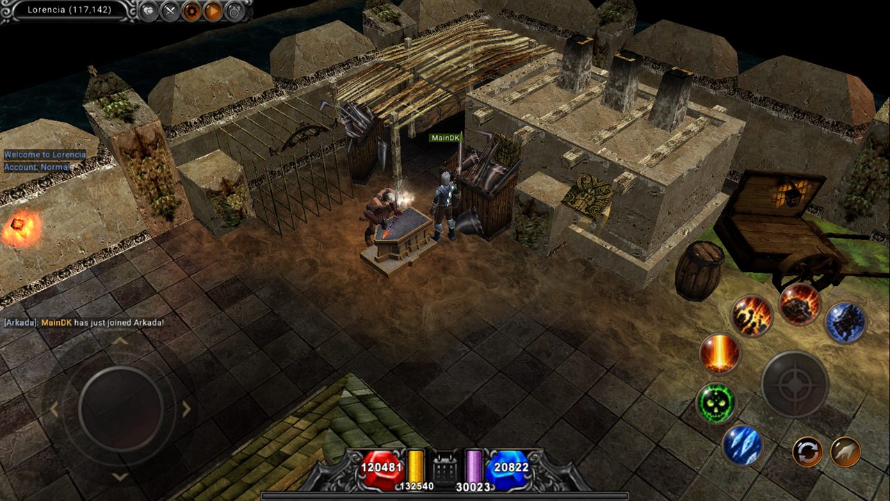 Web client — blacksmith interior